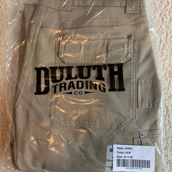NWT Duluth Trading Co Khaki Flex Fire Hose Pants - Picture 1 of 8